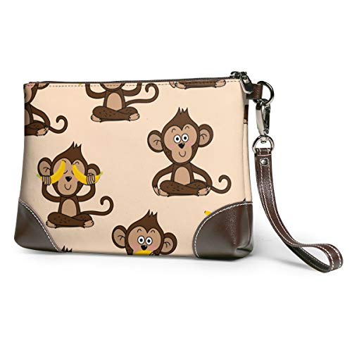 Preisvergleich Produktbild Kosmetiktasche, Kosmetiktasche, Kosmetiktasche, tragbar, Reisetasche, Affe und Wecker für Mädchen von Frauen