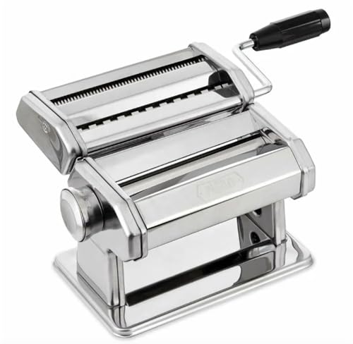 Okian E45R Pasta Machine Roller Manual Handle Adjustable Noodle Thickness Includes Table Clamp cover