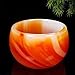 SaiDian 1Pcs Kung Fu Tea Cup Manmade Art Simulation Agate Carnelian Bowl Quartz Carved Crystal Ornaments Decor Healing