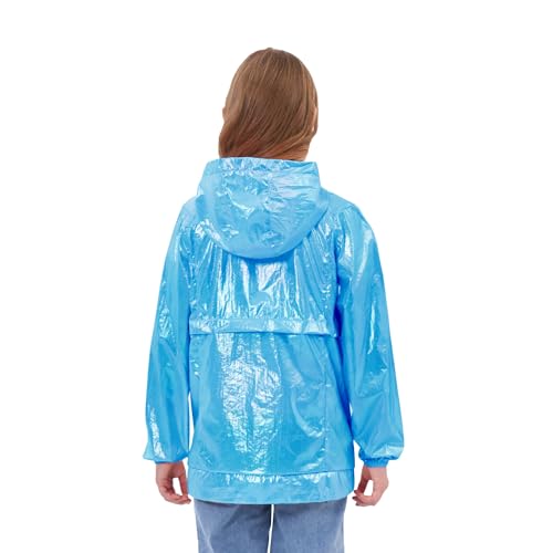 Image of JESKIDS Girls Boys Rain Jacket Lightweight Waterproof Raincoat Breathable Windbreaker for Kids Outdoor 4-13 Years