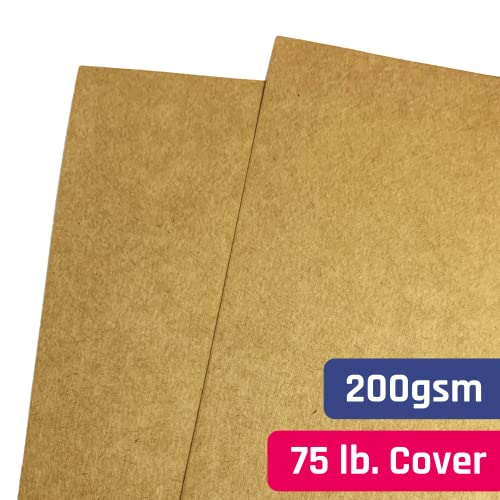 50 Sheets, Brown Kraft Cardstock, 200 Gsm (75 Lb. Cover), 8.5 X 11 Inches #TOP2
