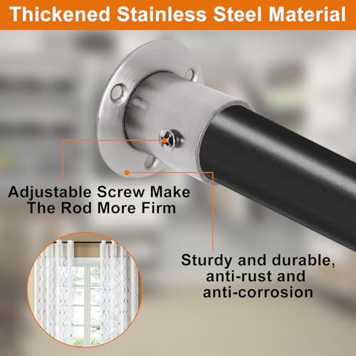 S SYDIEN 4PCS Closet Pole Socket, 1 Inch Stainless Steel Closet Rod Bracket High Flange Heavy Duty Closet Rod Holders for Wardrobe Curtain Shower, O-Shaped with Screws, Silver