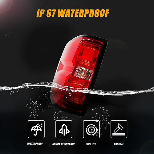 RANSOTO Tail Light Compatible with 2014-2019 Chevy Silverado 1500 2500 3500 HD GMC Sierra 3500 HD Left Driver Side Taillight Rear Brake Lamp Replaces GM2800293 by RANSOTO - Image 5