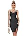 Meilun Deep V Neck Strappy Splitting Club Party Bandage Dress black S