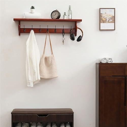 FGXHHS Wooden Wall Shelf with Hoo - Entryway Coat Rack & Bathroom Sto Wall-Mounted nizer for Bedroom Living Room Décor