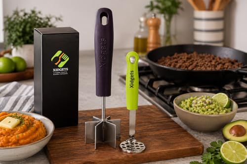 Image of 2pc Gift Set | Large Stainless Steel Meat Chopper & Mini Masher | Dishwasher Safe