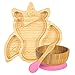 Produktbild Tiny Dining Kinder Bambus Einhorn Teller, Schüssel und Löffel mit Saugnäpfen - Segmented Entwurf, umweltfreundlich - Pink