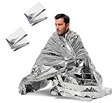 Rettungsdecke Set Erste Hilfe Decke 2 Stück Notfalldecke Survival Rettungsfolie Wasserdicht Hitzeabweisend Schlafsack Ultraleicht Sicherheitsdecke Funktion Picknickdecke Schutzdecke Outdoor Camping
