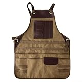 HOHOVYVY Canvas Schmiedeschürze Schwere Werkstattschürze Mit Verstellbarem Kreuzgurt Für Schweißen Metallarbeiten