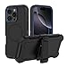 TMIDVFV Compatible with iPhone 16 Pro Case, with Belt Clip Holster Heavy Duty Rugged Magnetic Wireless Charging Full Body Protection Kickstand Cover for iPhone 16 Pro 6.3 inch Phone (Black+Blue)