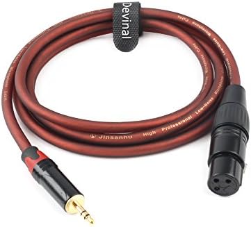 Devinal Balanced Female XLR to 1/8" inch Microphone Cable, 3.5mm to 3 Pin XLR Female Interconnect Adapter, XLR Female to Mini Jack Stereo Audio Connector, for Computer, Speakers 6 Feet