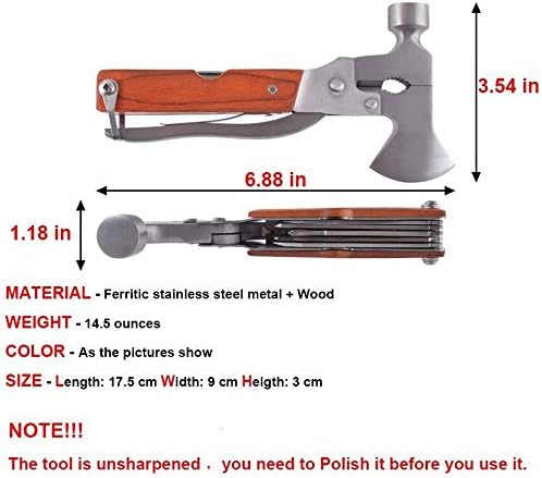 CoBean 8 in 1 multi-function stainless steel hammer wrench pliers saw blade knife tools set