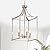 XINGQI Farmhouse Brushed Nickel Chandeliers for Dining Room, Geometric 4 Light Hanging Lantern Pendant Light Fixture for Staircase Foyer Kitchen Island Dinning Room Living Room