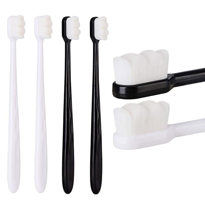 Image of Extra Soft Tooth Brushes For Adults Ultra Soft-Bristled Adult Toothbrush Micro Nano Soft Bristle Perfect For Kid Children Sensitive Teeth /Gum Person, Manual, (Multicolour) (2)