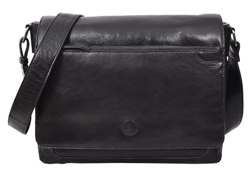 Sacoche en cuir véritable homme Hol4002 noir pour libérer vos poches avec style au bureau