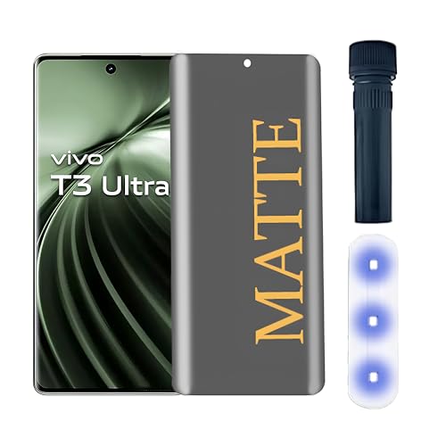 Image of CRUNK MATTE Curved UV Tempered Glass For VIVO T3 ULTRA | Matte Finish With UV Light & Glue