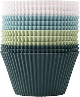 Silicone Cupcake Moulds, Muffin Cases, Reusable Silicone Baking Cups, Non-Toxic, BPA Free, Non-Stick, Dishwasher Safe Cupcake Holder for Cakes Ice Creams Puddings
