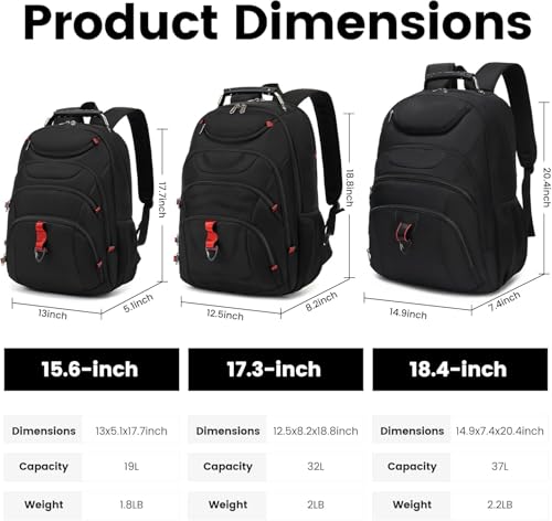 Boavan Laptop Backpack for men, 15.6 inch Laptop Bag with USB Port, Waterproof Travel Work Backpack Purse, Anti-Theft Teacher Nurse Doctor Casual Bookbags Office Business backpack，Black - image 7