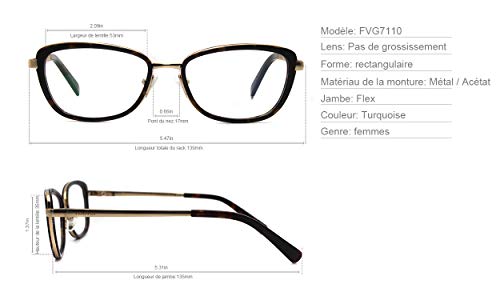 Gafas de acetato rico rectangular de gran vogue para mujer sin graduar 3