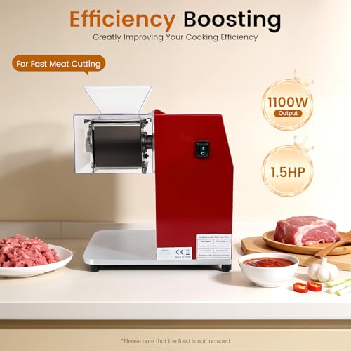 Máquina Cortadora Eléctrica de Carne 1100W Acero Inox miniatura 2