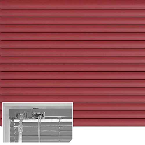 Dekologi Aluminium Jalousie nach Maß, Breite 75 x 120 cm Höhe, Farbe 1311 weinrot, Decken, Wandmontage, Hochwertige Maßanfertigung Alu Jalousien Rollo Plissee Cover