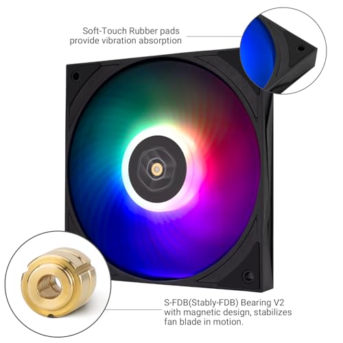 Thermalright TL-H12015B-S Thin Computer Case Fan-1900RPM, CPU Fan, 15mm Slimline Cooling Fan, 12cm CPU Cooler Fan,5V ARGB,Compatible with Desktop Heatsink Cooler and Case - Image 3