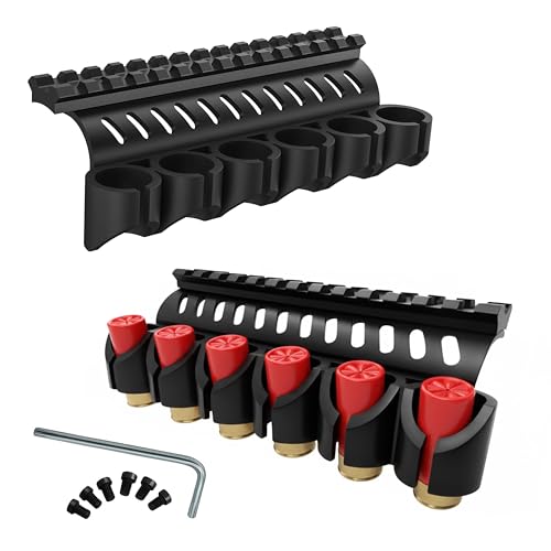 Gotical – Quick Detach Saddle Side 12 Gauge 6 Round Shell Holder Carrier Plate Carrier Kit Mossberg 500/590 Side Saddle & Durable (12 Gauge 6 Round Shell Holder)