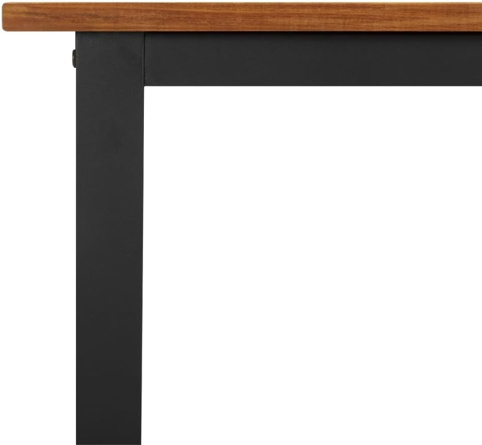 Patio Table with U-Shaped Legs,Garden Tables,Party Tables,Outdoor Dining Tables,Snack Tables,Reading Table,Game Tables,for Balcony,Terrace,Dining Room, 55.1"x31.5"x29.5" Solid Wood Acacia