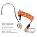 Keenso Diving Stainless Steel Single Hook, Spring Anti-Lost Reef Hook with Spiral Coil Lanyard(Orange)