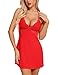BESDEL Femmes Sexy Lingerie Babydoll Nightwear Dentelle Vêtements De Nuit sous-Vêtements Ensemble Rouge L
