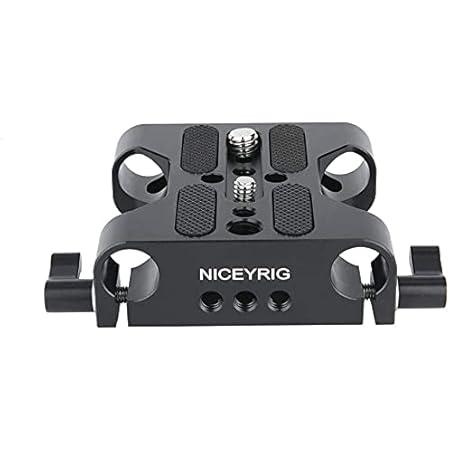 NICEYRIG Multipurpose Camera Base Plate with 15mm Rod Rail Clamp for ...