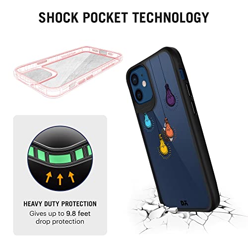 Image of DailyObjects Mobile Phone Case for iPhone 12 | Printed Clear Bulbs Black Hybrid Clear Case Cover Slim Back Cover | Designer Matte Finish | Hard Ultra Protective & Anti Shock