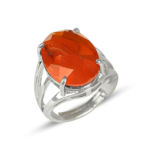 Image of Reiki Crystal Products Adjustable Rings, Round Cutting, Amethyst, Black Tourmaline, Goldstone brown, Green Jade, Lapis Lazuli, Opalite, Red Jasper, Rose Quartz, Tiger eye, Gemstone Ring