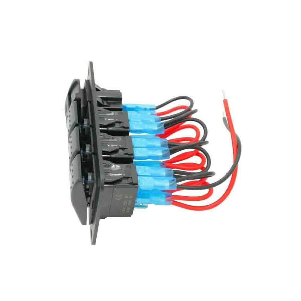 Vehicle Modification Rocker Switch QC+PD Dual USB Ports DC12V 24V Blue LED for Cars Buses Boats