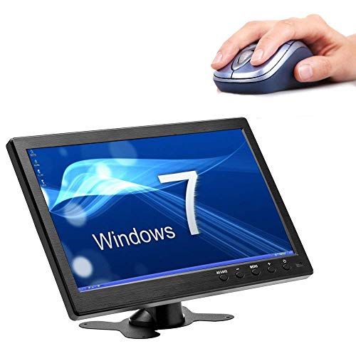 CAMECHO Monitor a colori TFT LCD da 10,1 pollici, Full HD 1024 x 600 BNC/AVI/VGA/ingresso HDMI, compatibile con PC, DVD, telecamera di sorveglianza e telecamera di backup
