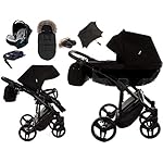 Original Junama Diamond Reisesysteme Kinderwagen 2in1 3in1 4in1 + Schlafsack + Handmuff + Sonnenschirm + Originalzubehör Exclusive Prams (4in1 mit ISOFIX basis, 05)