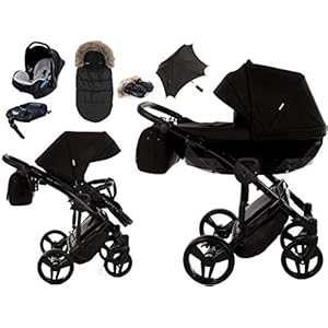 Original Junama Diamond Reisesysteme Kinderwagen 2in1 3in1 4in1 + Schlafsack + Handmuff + Sonnenschirm + Originalzubehör Exclusive Prams (4in1 mit ISOFIX basis, 05)