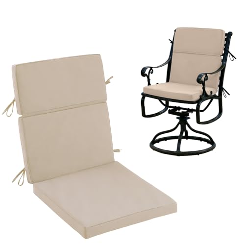 Zonamat High Back Patio Chair Cushions, 21x20 Waterproof & Fade-Resistant Outdoor Dining Chair Cushions, Indoor/Outdoor High Back Cushion, Seat Pad for Glider and Lawn Chair, Beige