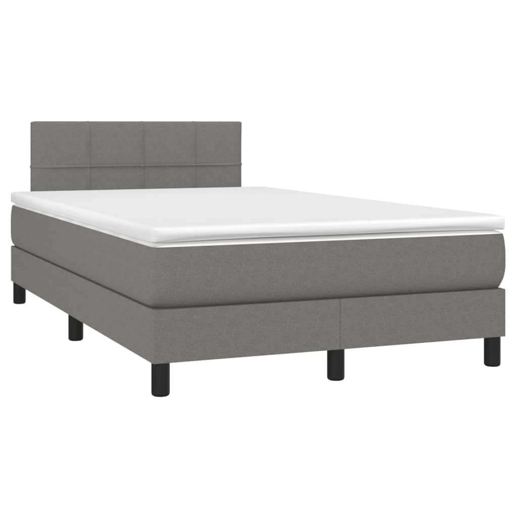 Cama con somier con colchón de 120 x 190 cm, colchón de muelles ensacados de dureza media para una comodidad estable