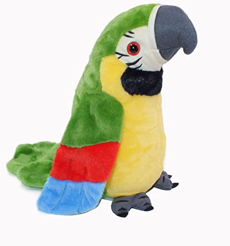 Talking Parrot Repeats Upgrade Newest Talking Parrot What You Say with Cute Voice - Electronic Pet Talking Plush Parrot for Child Kids Gift Party Plush Toy Gift Birthday Gift Kids Early Learning