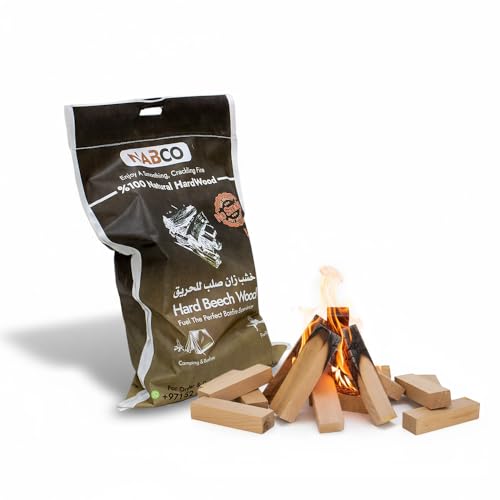 NABCO Kiln-Dried Beech Firewood 10.5KG (~17 L) – Premium Hardwood Logs Ready to Burn, Perfect for BBQ, Pizza Ovens, Fire Pits & Outdoor Grilling – 100% Natural Solid Wood