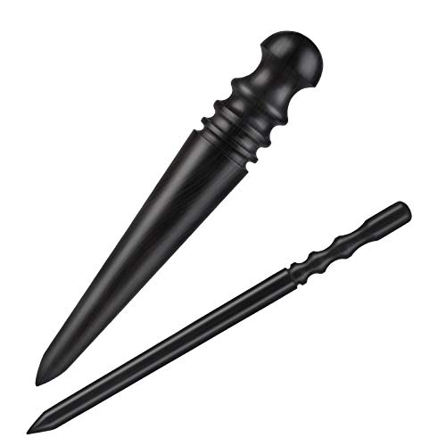UOOU Leather Edge Burnisher Tool Set, 2 Pcs Sandalwood Leather Craft Edge Chamfering Device, Tapered Wood Slicker, Slim Edge Tool, for Professional Wallets Belt Holes, Holsters DIY