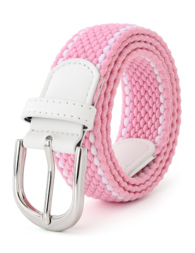 Image of Mile High Life | Braided Stretch Elastic Belts | Pin Oval Solid Black Belt Buckle | PU Loop End Tip Men /Women /Junior Belt