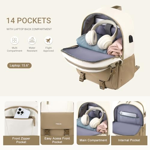 Mochila para laptop MOSISO para mujer y hombre 15.6 miniatura 3