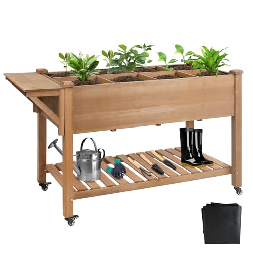 ketive Raised Garden Bed with Legs & Wheels 55.5