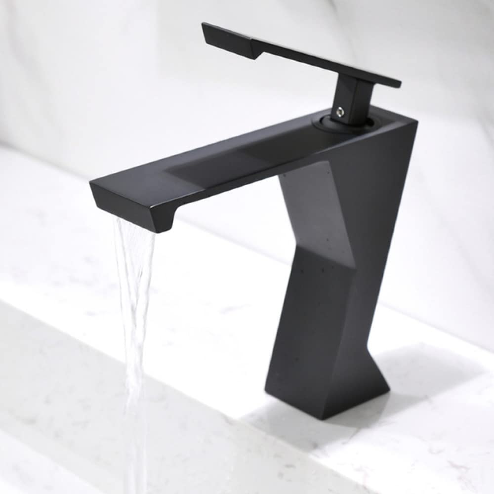 Robinet de lavabo de la salle de bains mitigeur moderne noir pour vasque à poser
