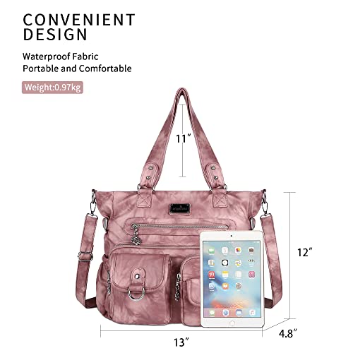 Image of Angelkiss Purses Handbags for Women PU Tote Satchel Bags for Women Pockets Shoulder Bags | PU
