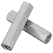 Produktbild Lange Stangenmutter,2 Stücke Verzinktem Kohlenstoffstahl Innengewinde Lange Mutter M10 * 60 Lange Sechskantmutter Studding Stecker Verschluss