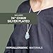 Designs by Nature Gems Handmade Women’s Aquamarine Necklace 24 Inch Chain Silver Plated, March Birthstone