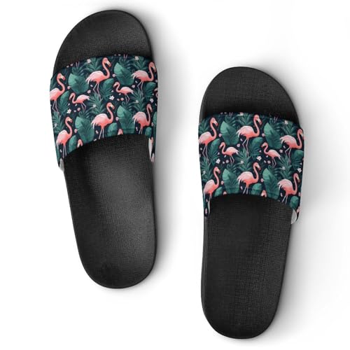 Tropical Flamingo House Sandals Non-Slip Bathroom Slippers Beach Summer Shoes for Men Women